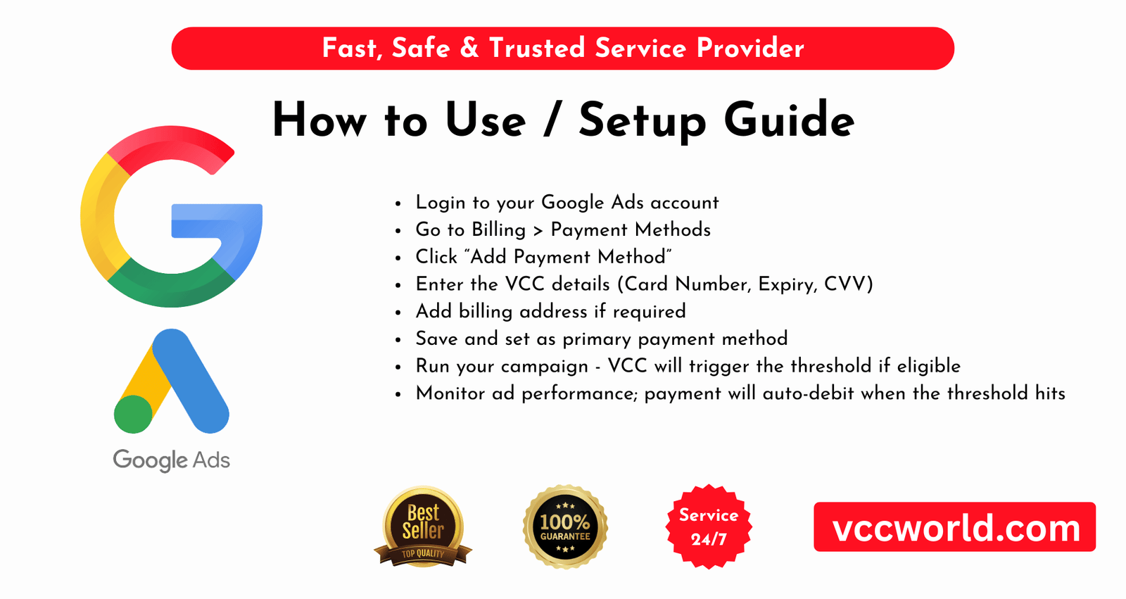 how to setup google ads vcc